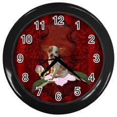 Sweet Little Chihuahua Wall Clocks (black) by FantasyWorld7