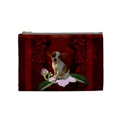 Sweet Little Chihuahua Cosmetic Bag (medium)  by FantasyWorld7