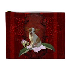 Sweet Little Chihuahua Cosmetic Bag (xl) by FantasyWorld7