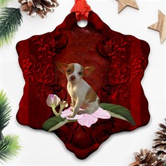 Sweet Little Chihuahua Snowflake Ornament (two Sides) by FantasyWorld7