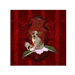 Sweet Little Chihuahua Small Satin Scarf (square)  by FantasyWorld7