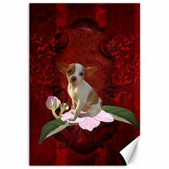 Sweet Little Chihuahua Canvas 12  X 18   by FantasyWorld7