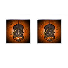 Halloween, Funny Mummy With Pumpkins Cufflinks (square) by FantasyWorld7