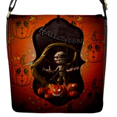 Halloween, Funny Mummy With Pumpkins Flap Messenger Bag (s) by FantasyWorld7