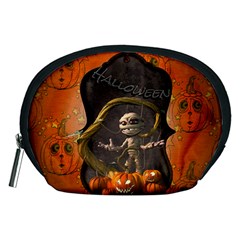 Halloween, Funny Mummy With Pumpkins Accessory Pouches (medium)  by FantasyWorld7