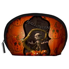 Halloween, Funny Mummy With Pumpkins Accessory Pouches (large)  by FantasyWorld7