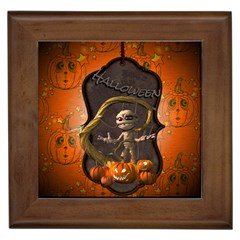 Halloween, Funny Mummy With Pumpkins Framed Tiles by FantasyWorld7