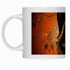 Halloween, Funny Mummy With Pumpkins White Mugs by FantasyWorld7