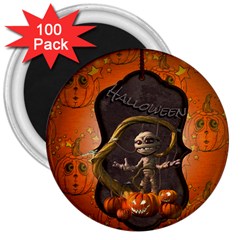 Halloween, Funny Mummy With Pumpkins 3  Magnets (100 Pack) by FantasyWorld7