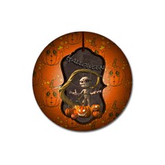 Halloween, Funny Mummy With Pumpkins Magnet 3  (round) by FantasyWorld7