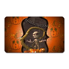 Halloween, Funny Mummy With Pumpkins Magnet (rectangular) by FantasyWorld7