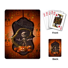 Halloween, Funny Mummy With Pumpkins Playing Card by FantasyWorld7