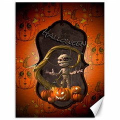 Halloween, Funny Mummy With Pumpkins Canvas 12  X 16   by FantasyWorld7