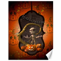 Halloween, Funny Mummy With Pumpkins Canvas 36  X 48   by FantasyWorld7