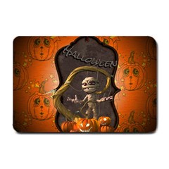 Halloween, Funny Mummy With Pumpkins Small Doormat  by FantasyWorld7