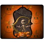 Halloween, Funny Mummy With Pumpkins Double Sided Fleece Blanket (Medium)  58.8 x47.4  Blanket Back