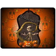 Halloween, Funny Mummy With Pumpkins Double Sided Fleece Blanket (large)  by FantasyWorld7