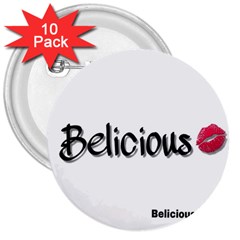 Belicious Logo 3  Buttons (10 pack) 