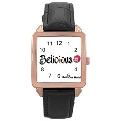 Belicious Logo Rose Gold Leather Watch 