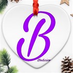 Belicious World  B  purple Ornament (Heart) Front