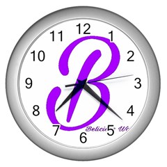 Belicious World  b  Purple Wall Clocks (silver)  by beliciousworld