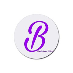 Belicious World  b  Purple Rubber Coaster (round)  by beliciousworld