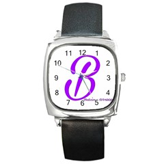 Belicious World  b  Purple Square Metal Watch