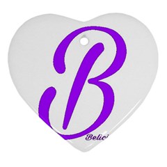 Belicious World  b  Purple Heart Ornament (two Sides) by beliciousworld