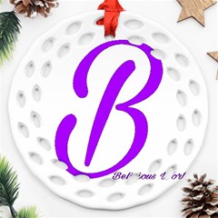 Belicious World  b  Purple Ornament (round Filigree) by beliciousworld