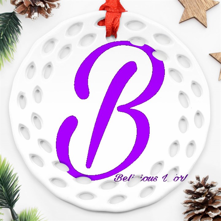 Belicious World  B  purple Ornament (Round Filigree)