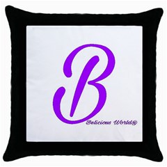 Belicious World  b  Blue Throw Pillow Case (black)