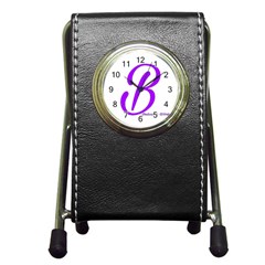 Belicious World  b  Blue Pen Holder Desk Clocks by beliciousworld