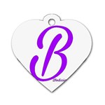 Belicious World  B  blue Dog Tag Heart (Two Sides) Front