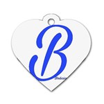 Belicious World  B  blue Dog Tag Heart (Two Sides) Back