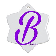 Belicious World  B  blue Snowflake Ornament (Two Sides)