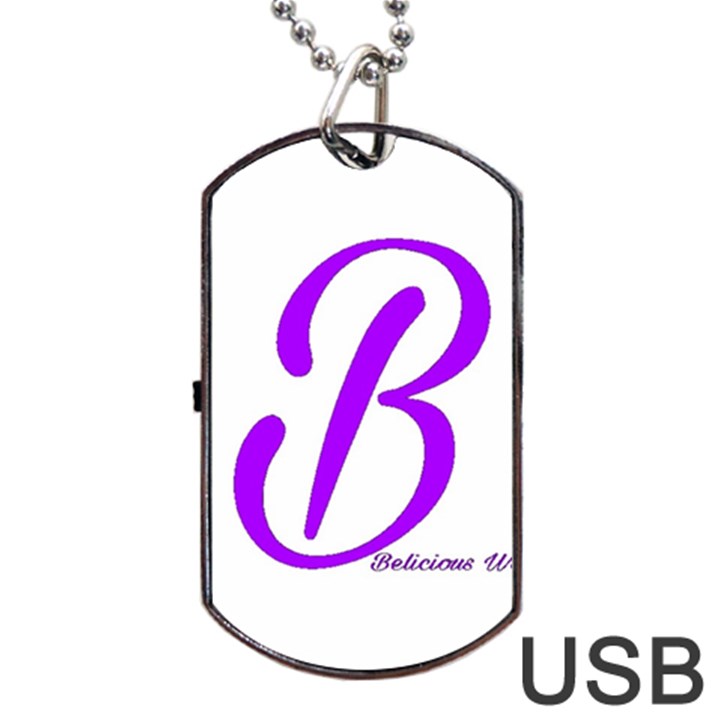 Belicious World  B  blue Dog Tag USB Flash (Two Sides)