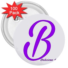 Belicious World  b  Coral 3  Buttons (100 Pack) 