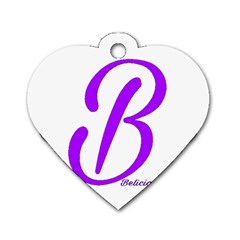 Belicious World  B  coral Dog Tag Heart (One Side)