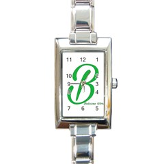 Belicious World  b  In Green Rectangle Italian Charm Watch by beliciousworld