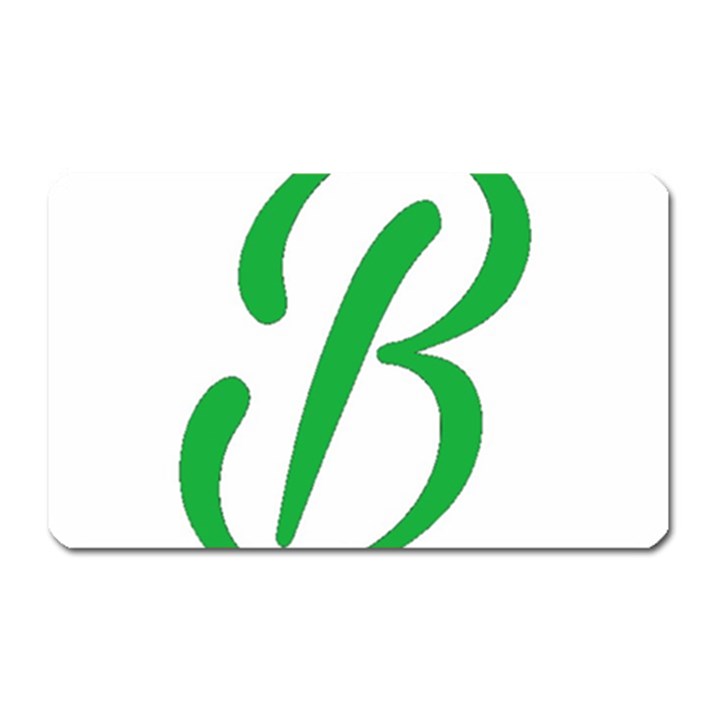 Belicious World  B  in green Magnet (Rectangular)