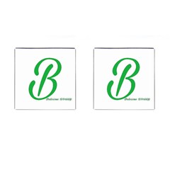 Belicious World  b  In Green Cufflinks (square) by beliciousworld