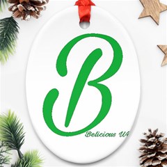 Belicious World  b  In Green Oval Ornament (two Sides) by beliciousworld