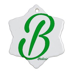 Belicious World  b  In Green Snowflake Ornament (two Sides)