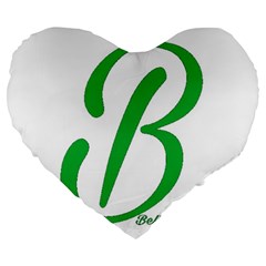 Belicious World  b  In Green Large 19  Premium Heart Shape Cushions by beliciousworld