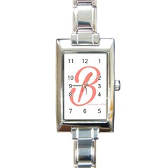 Belicious World  b  In Coral Rectangle Italian Charm Watch by beliciousworld