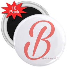 Belicious World  b  In Coral 3  Magnets (10 Pack) 