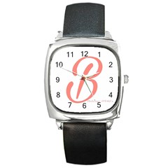 Belicious World  b  In Coral Square Metal Watch by beliciousworld