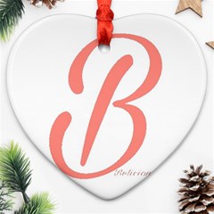 Belicious World  b  In Coral Heart Ornament (two Sides)