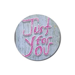 Letters Quotes Grunge Style Design Rubber Round Coaster (4 Pack)  by dflcprints