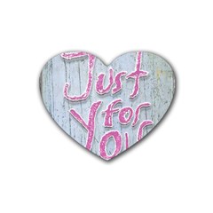 Letters Quotes Grunge Style Design Rubber Coaster (heart)  by dflcprints